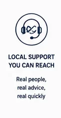 Local EV charger installer support badge highlighting responsive customer support in Glasgow and Central Scotland.